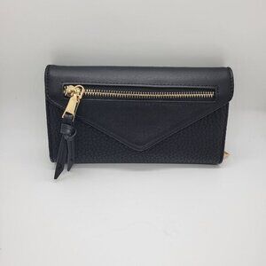 Elegant Black Wallet with Gold Accents